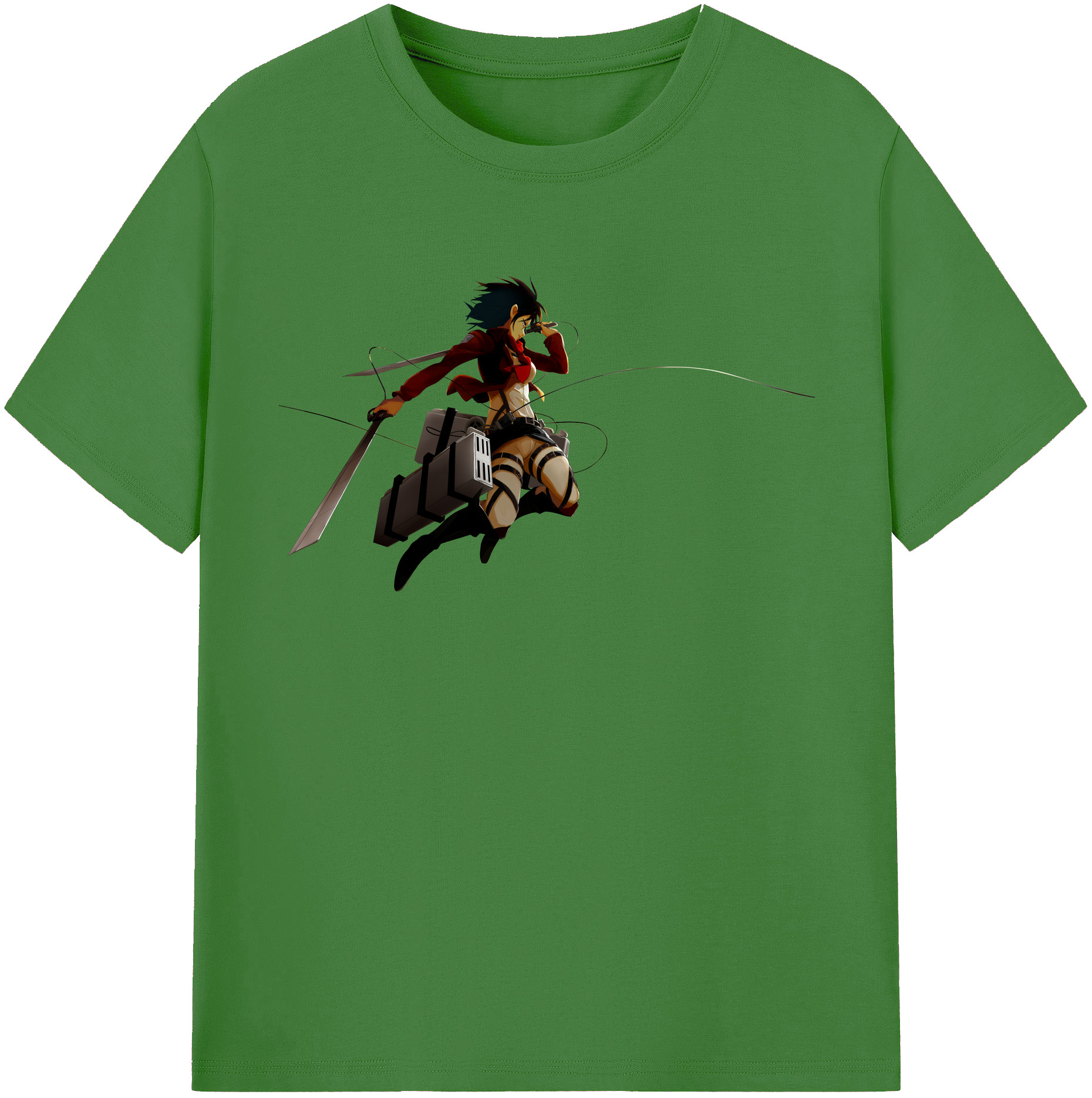 （画像用） 進撃の巨人 ミカサ·アッカーマン Attack on Titan Mikasa Ackerman レディースカジュアルプリントTシャツ（綿100％）
